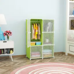 flipkart perfect homes studio 6 DOOR GREEN (T) PP Collapsible Wardrobe-picture-22