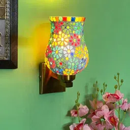 Multicolour E27 holder Metal & Glass Uplight Wall Scone-image-25