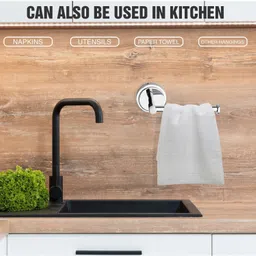 gloxy Stainless Steel Napkin Holder Stand for Washbasin Towel Ring For Bathroom SS202 7 inch 1 Bar Towel Rod image 2