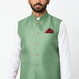 allaiwon Solid Men Waistcoat image 1