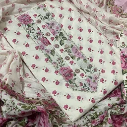 krishna boutique Unstitched Pure Cotton Salwar Suit Material Printed image 2