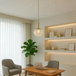 swiatlo Gold Hanging Lamp with Crystal Textured Glass Shade for Living Room Pendant Lamp Ceiling Lamp image 4