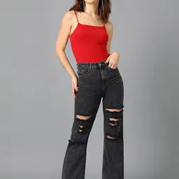 kotty Women Regular High Rise Black Jeans image 5