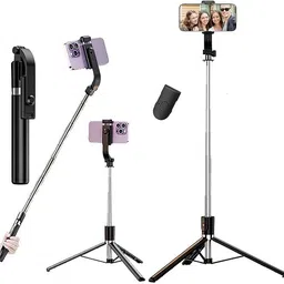 morvinandanenterprises Long Tripod Stand with 360° Rotation, Compatible with Mobile/GoPro Bluetooth Selfie Stick-picture-24