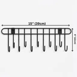 dxdt Steel Kitchen Utensil hanger/ Door Hook Hanger (set of 1) with 11 Wall Hooks Accessories Organizer, Handbag Organizer, Scarf Organizer image 4
