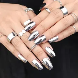 evererin Metallic Nail Polish Magic Mirror Effect metallic Silver image 2