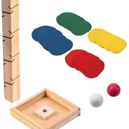 kishore collection Wooden Tree Leaves Race Track for Kids, Marble Run Track,Tree Building Block Set image 5