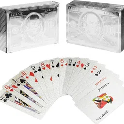 bebbix Silver Deck of Waterproof Cards Flexible Use for Party Game PVC Silver image 5