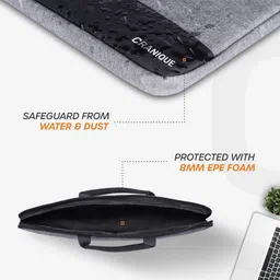 cranique 15.6 Inch Laptop / MacBook Sleeve Slip Case Cover Bag with Handle (QB1-15-Gray) Laptop Sleeve/Cover image 5