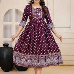 riyansh fashion hub Women Printed Cotton Blend Anarkali Kurta-picture-16