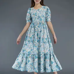 supbir Women Gown Blue Ankle Length Dress-picture-19
