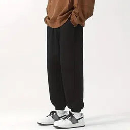 dockstreet Men Loose Fit Black Cotton Blend Trousers image 2