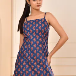 Women Floral Print Pure Cotton Straight Kurta-image-37