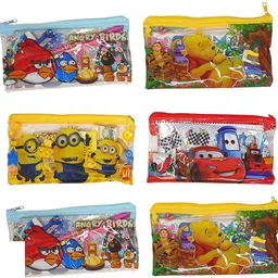 sloies Cartoon Printed Birthday Return Gifts for Kids Party in Bulk Stationary Pouches micky, SpiderMan, Ben 10 Art Plastic Pencil Boxes-picture-39