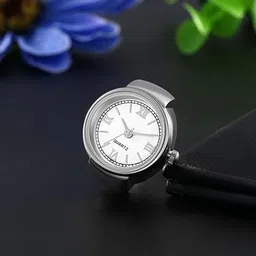 fashion frill Ring Watch For Women Roman Stylish Strachable Silver Ring For Women Girls Stainless Steel Silver Plated Ring-picture-10