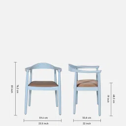 woodsworth from pepperfry Kharkov Sheeshem Wood 2 Seater Cafe Table set in Mineral Blue image 3