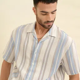 locomotive Men Oversized Fit Striped Spread Collar Casual Shirt-picture-20