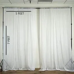 specialyou.in 198.12 cm (7 ft) Net Semi Transparent Long Door Curtain Single Curtain image 3