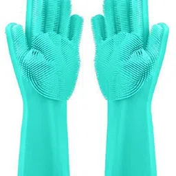 ajscop Dishwashing Gloves 2pcs/Pair Magic Washing Brush Wet and Dry Glove-picture-15