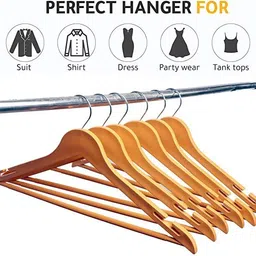 crossline PLAST CLASSIC HEAVY PLASTIC HANGER SET MULTI PURPOSE USES, Plastic Coat Pack of 12 Hangers For Coat image 3