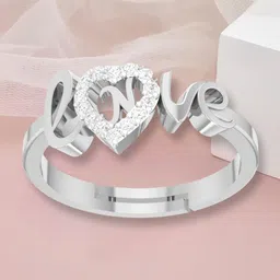 Love Collection letter N American Diamond Adjustable Valentine Silver Ring Brass Cubic Zirconia Silver Plated Ring-image-3
