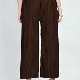 gladly Pack of 2 Women Regular Fit Brown, Black Lycra Blend Trousers image 2