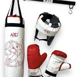 axg new goal High Quality 18 inch Punching kit for creative kids (Upto 10yrs) with Wall stand Boxing Kit image 1
