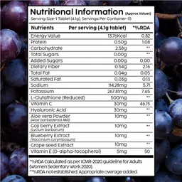 the plant fix plix Glowy Skin Tablets | 500mg L-Glutathione & Vitamin C | Pack Of 2, Grape. image 3