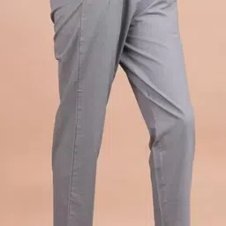 d k w Women Regular Fit Grey Pure Cotton Trousers image 3