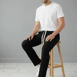 tedwoods Men Solid Black Track Pants image 5