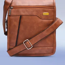 capitalpoint Tan Men & Women Sling Bag Artificial Leather Cross-Body Large Sling Bag for Men/Boys image 1