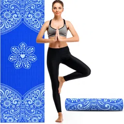 slovic Exercise Mat for Home Workout Mat for Women & Men Blue 6 mm Yoga Mat image 1
