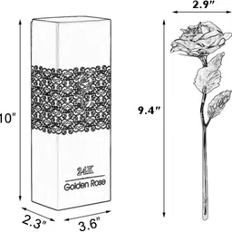 gapvelu Artificial Gold Plated Rose Flower in Gift Box Gift for Wife Aluminium Decorative Platter image 5