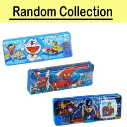 neel Stationery Gift Set Combo for Kids Captain-America Calculator Geometry Box for Kids Stationery Avenger Pencil/Mechanical Pencil/Scale/Eraser Return Gift Art Plastic Pencil Box image 3