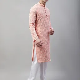 jompers Men Pure Cotton Kurta Churidar Set image 4