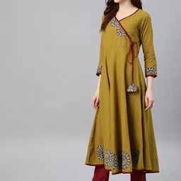 ikrass Women Printed Cotton Blend Anarkali Kurta image 3