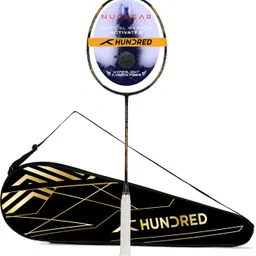 hundred Nuclear 72 Superlight 6U Grey, Black, Gold Unstrung Badminton Racquet image 1
