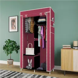 ms modstyle Collapsible Plastic Wardrobe, 1 Hanging Space, 4 Shelves, 1 Side Pocket PP Collapsible Wardrobe-picture-20