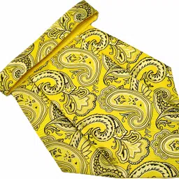 VOICI Paisley Design Yellow color pocket square and Cravat image 4