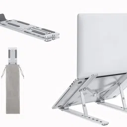 ZAXART ALUMINIUM LAPTOP STAND Floor Desktop Laptop Stand FDLS01367 Aluminium Floor and Desk Stand Laptop Stand with Adjustable Height Compatible with 26 - 35 cm Laptops-picture-16