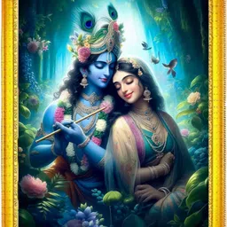 dekorvia Radha Krishna Photo Frame for Home Temple | Divine Wall Decor Frame Gift Item Digital Reprint 7 inch x 5 inch Painting-picture-29