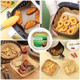 bazaarnest Air Fryer Paper Liners - 6.5 inches Square Airfryer Tray image 5