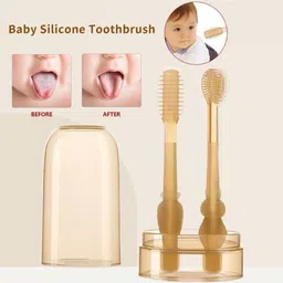 vkk traders Soft Silicone Tongue brush For Baby, Extra Soft Baby Oral Cleaning Toothbrush Extra Soft Toothbrush image 2