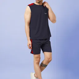chrome & coral Colorblock Men Track Suit image 4
