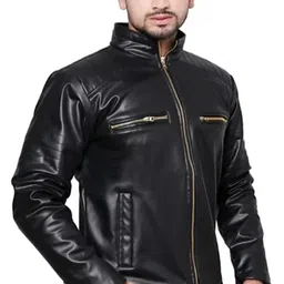 sg drakon Men Solid Leather Jacket image 4