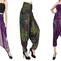fusfus Printed Rayon, Cotton Women Harem Pants image 1