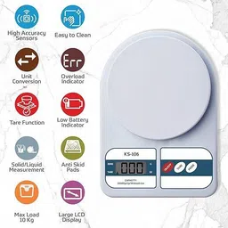 Manshi Battery Operated Kitchen Weighing Scale with Clear Display Weighing Scale image 3