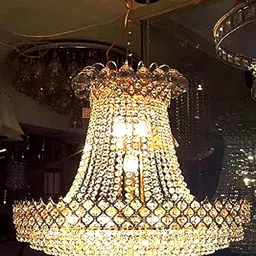Crystal Gold polish metal 480mm chandelier hanging ceiling pendant jhoomer Chandelier Ceiling Lamp-image-8