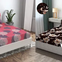 alcotex Cotton Double Flat 240 TC Abstract Bedsheet-picture-24