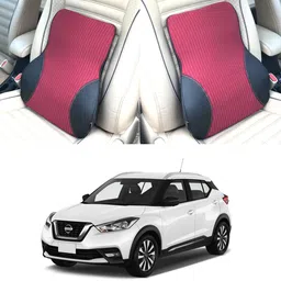 oshotto Black, Red Fabric, Leatherite Car Pillow Cushion for Nissan-picture-12